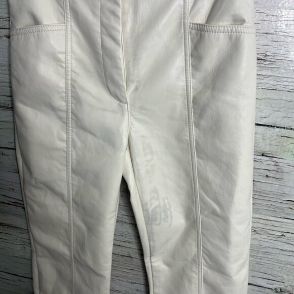 Wilfred Rebel Pant Faux Vegan Leather Aritzia Size 2 cream - Picture 2 of 10
